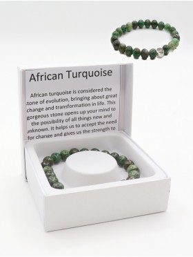 African Turquoise Bead Bracelets with Gift Box. 